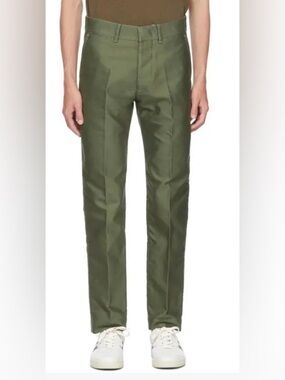 Tom Ford Green Japanese Military Cotton Pants- New, Size 34R